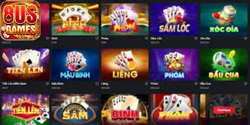 Giao diện chính của game 8us nổi bật và dễ sử dụng