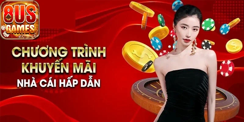 Hình ảnh giao diện hiện đại của khuyến mãi 8us trên nền tảng trực tuyến.